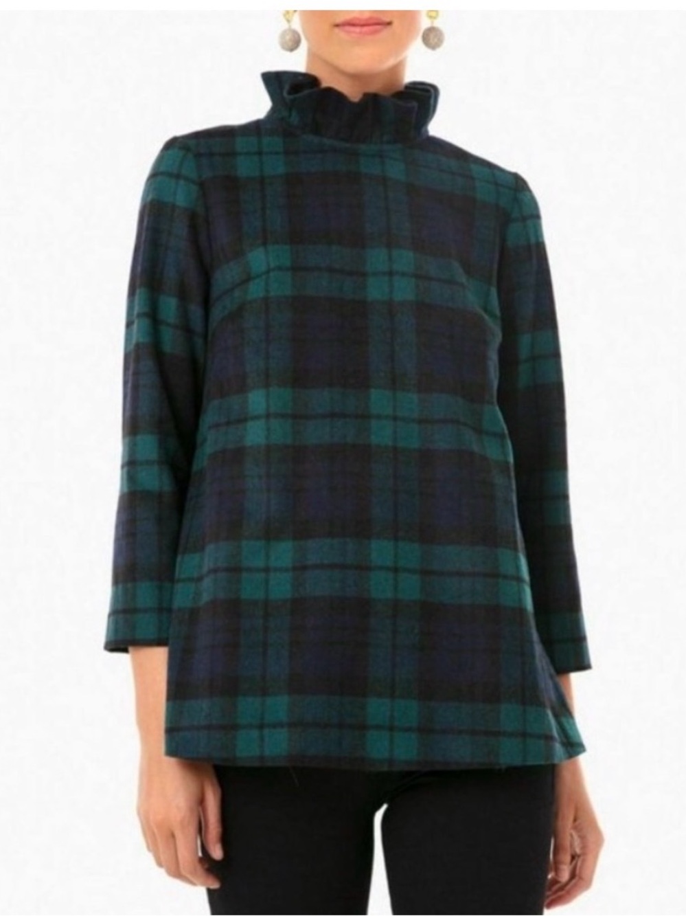 Tuckernuck Forest Green and Navy Plaid shirt